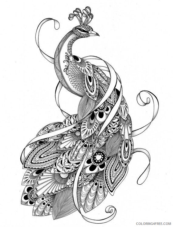 abstract peacock feathers coloring pages Coloring4free