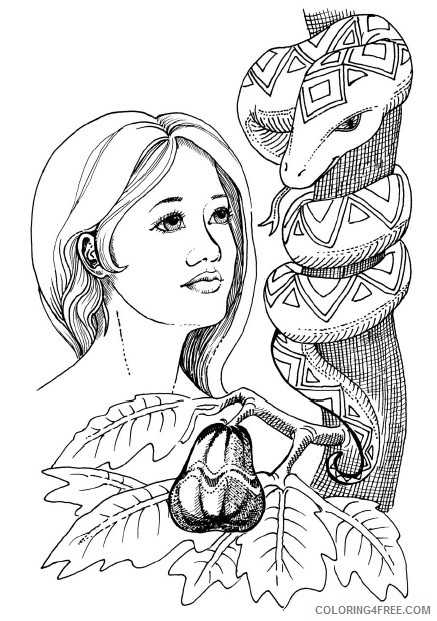 adam and eve coloring pages eve and the serpent Coloring4free
