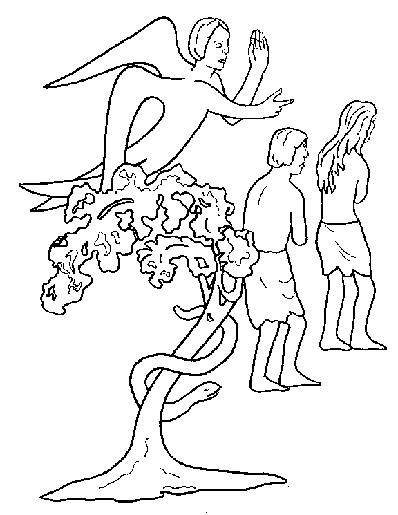 adam and eve coloring pages expelled Coloring4free