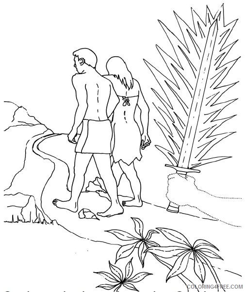 adam and eve coloring pages expelled from paradise Coloring4free