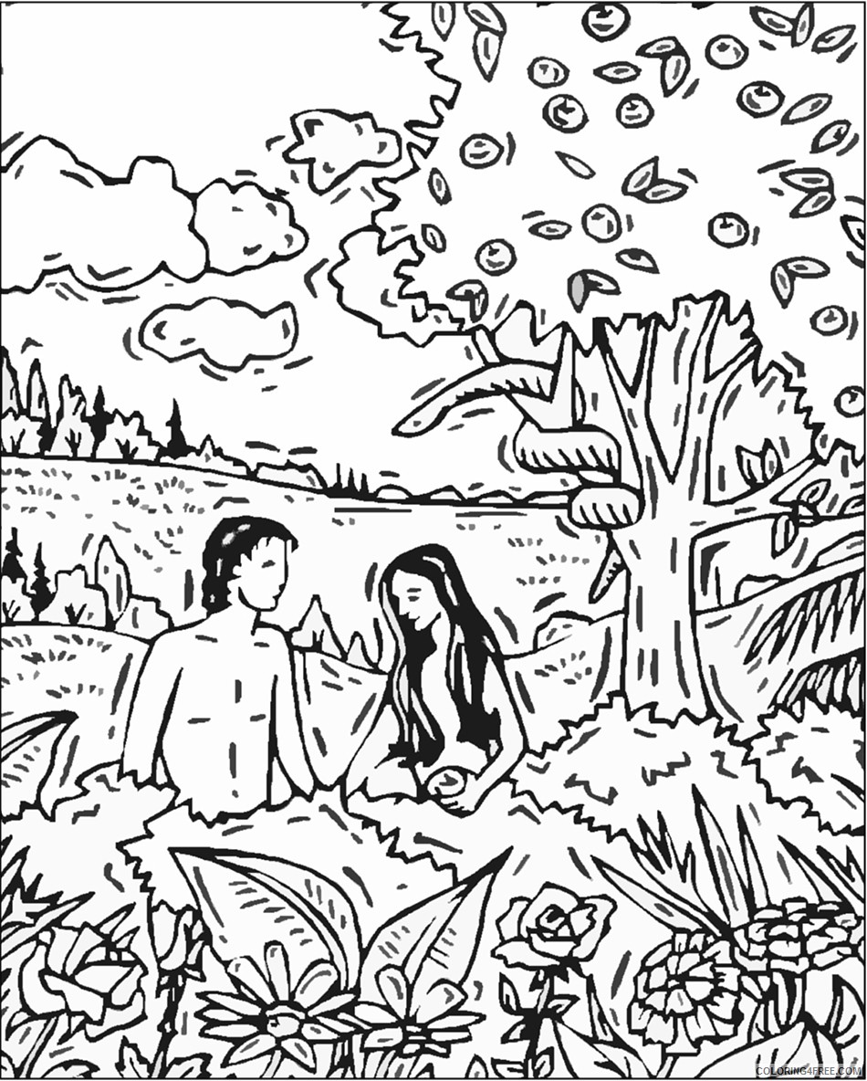 adam and eve coloring pages free to print Coloring4free