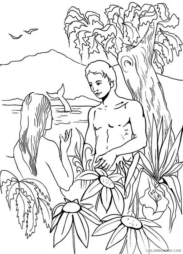 adam and eve coloring pages in eden Coloring4free
