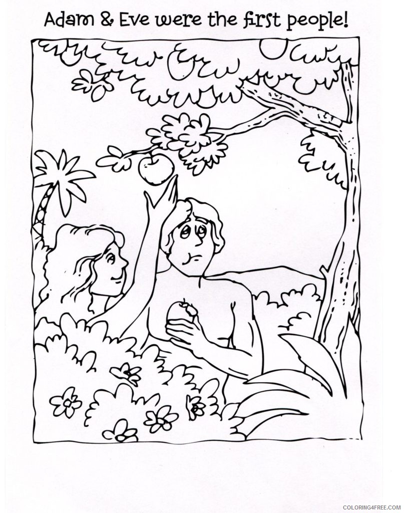 adam and eve coloring pages plucking apple Coloring4free