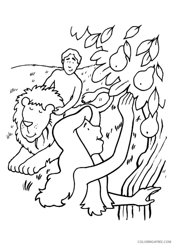 adam and eve coloring pages plucking the forbidden apple Coloring4free