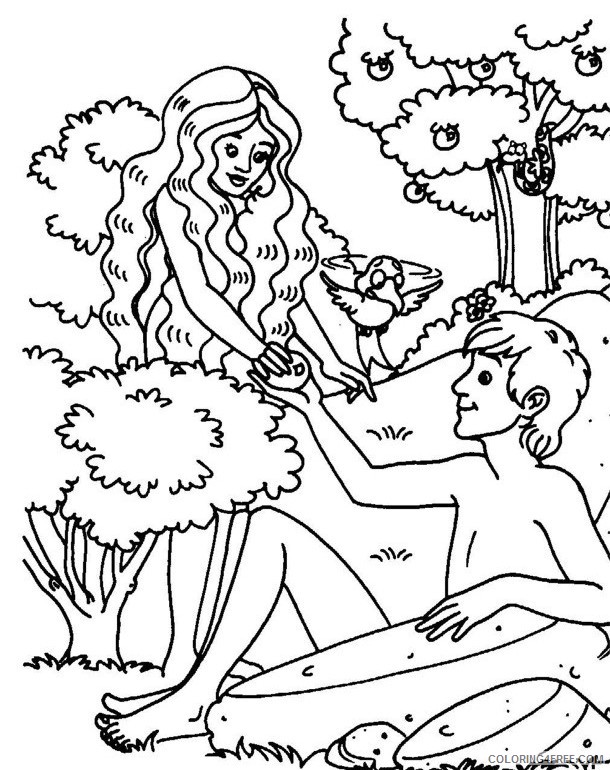 adam and eve coloring pages printable Coloring4free