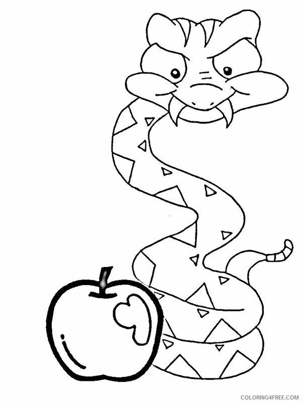 adam and eve coloring pages the apple and snake Coloring4free