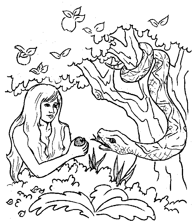 adam and eve coloring pages the serpent Coloring4free