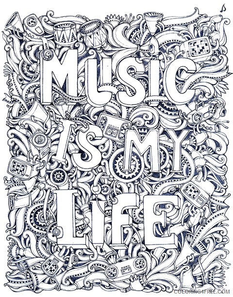 adult coloring pages music is my life Coloring4free