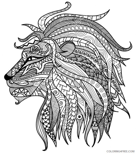 advanced coloring pages lion head Coloring4free