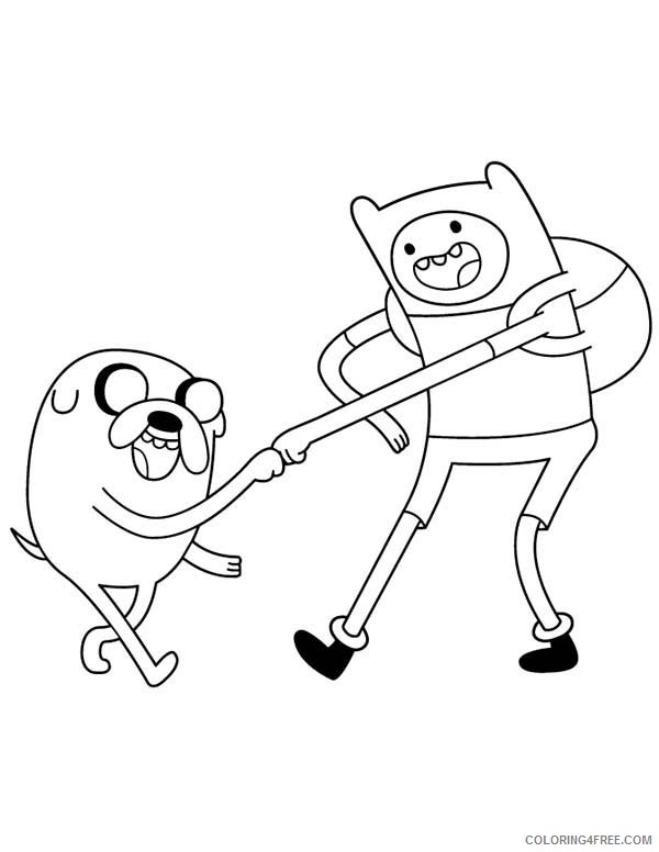 adventure time coloring pages finn and jake fist bump Coloring4free