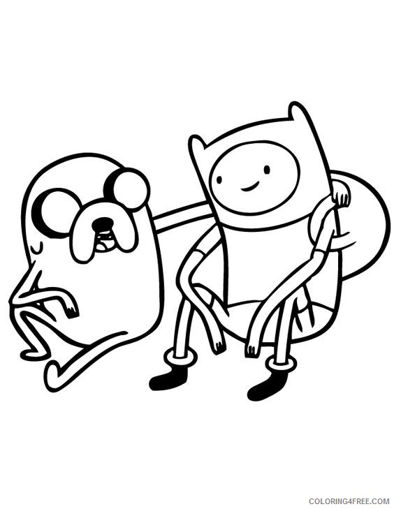 adventure time coloring pages jake and finn Coloring4free