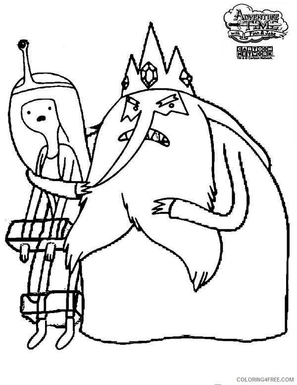 adventure time coloring pages princess bubblegum and ice king Coloring4free