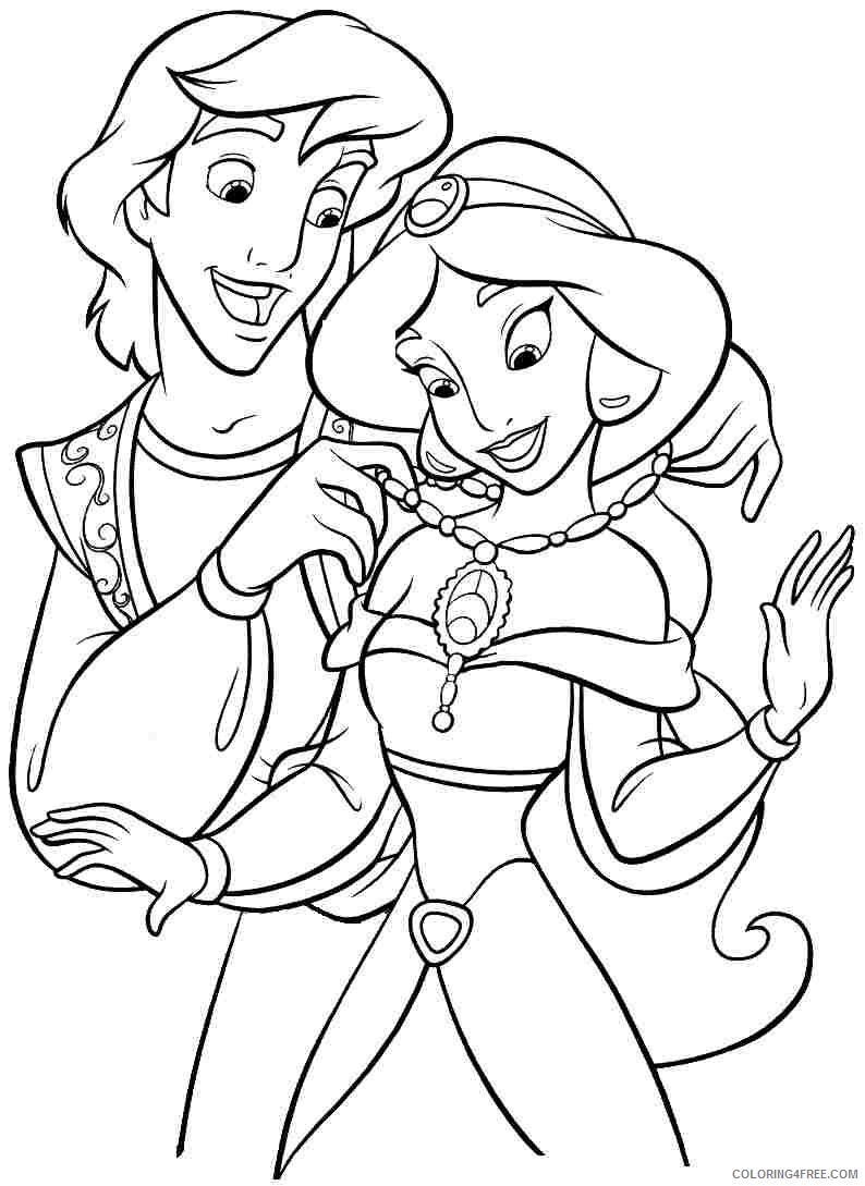 aladdin and jasmine coloring pages Coloring4free