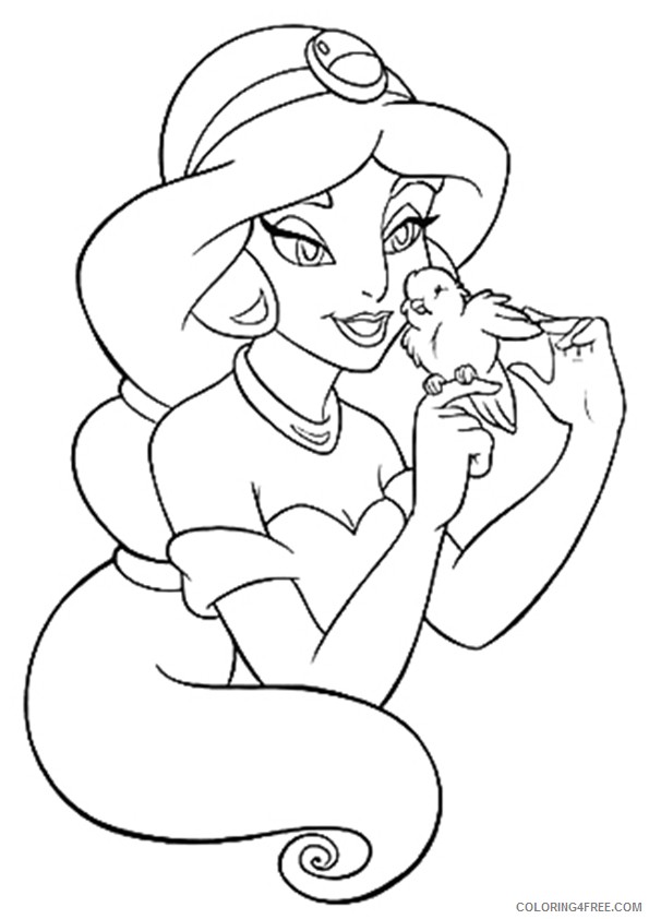 aladdin coloring pages princess jasmine Coloring4free