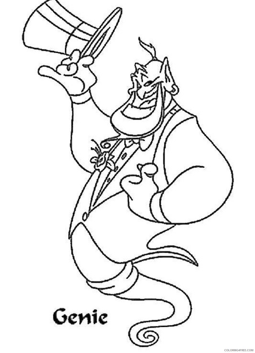 aladdin coloring pages the genie Coloring4free