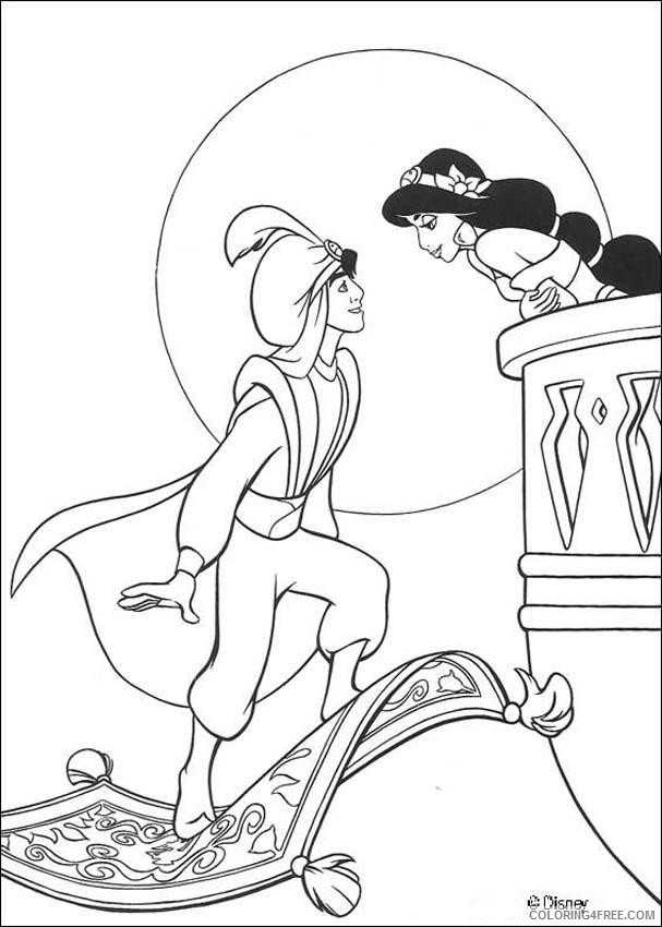 aladdin meet jasmine coloring pages Coloring4free