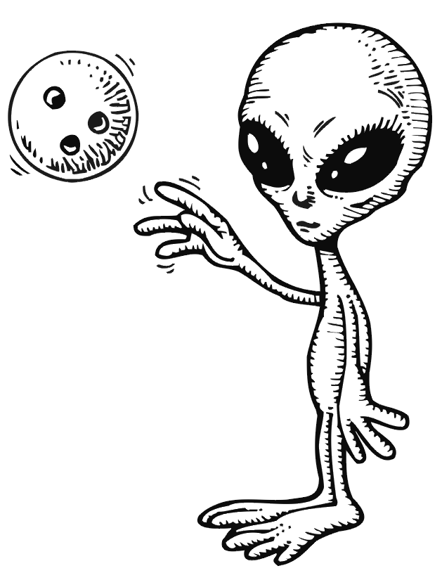 alien coloring pages and bowling ball Coloring4free