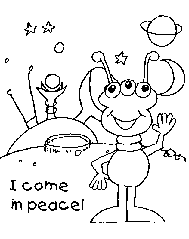 alien coloring pages for kids Coloring4free