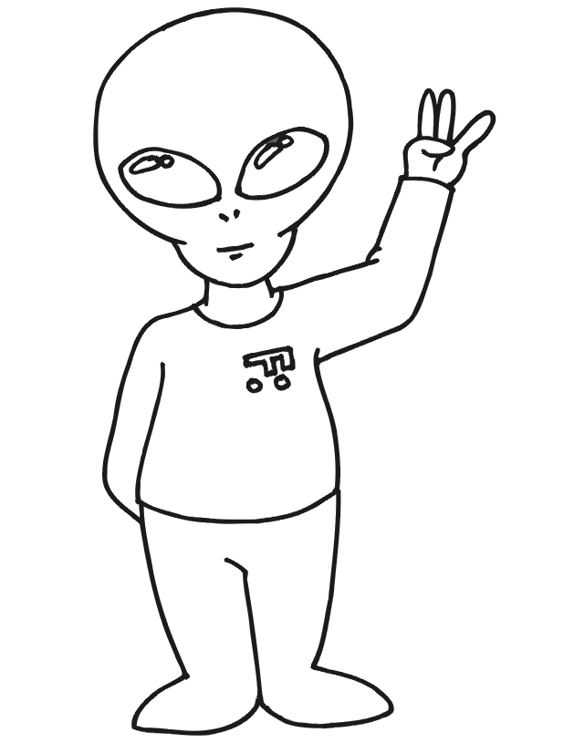 alien coloring pages with big head Coloring4free
