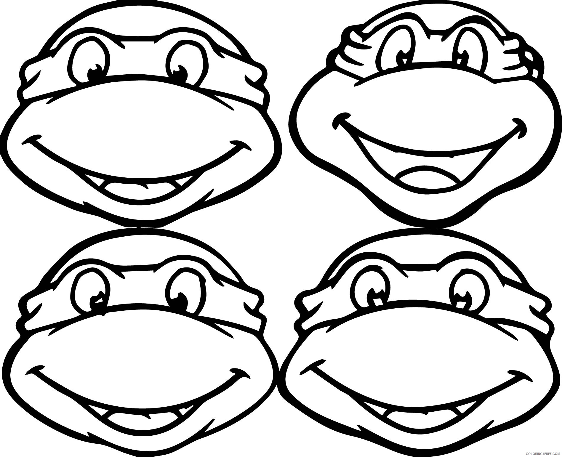 all ninja turtle coloring pages face Coloring4free