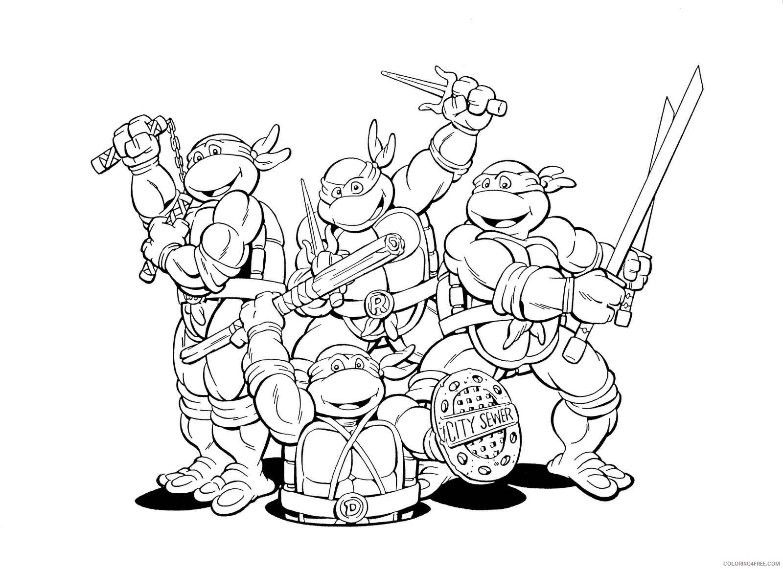 all ninja turtle coloring pages for kids Coloring4free