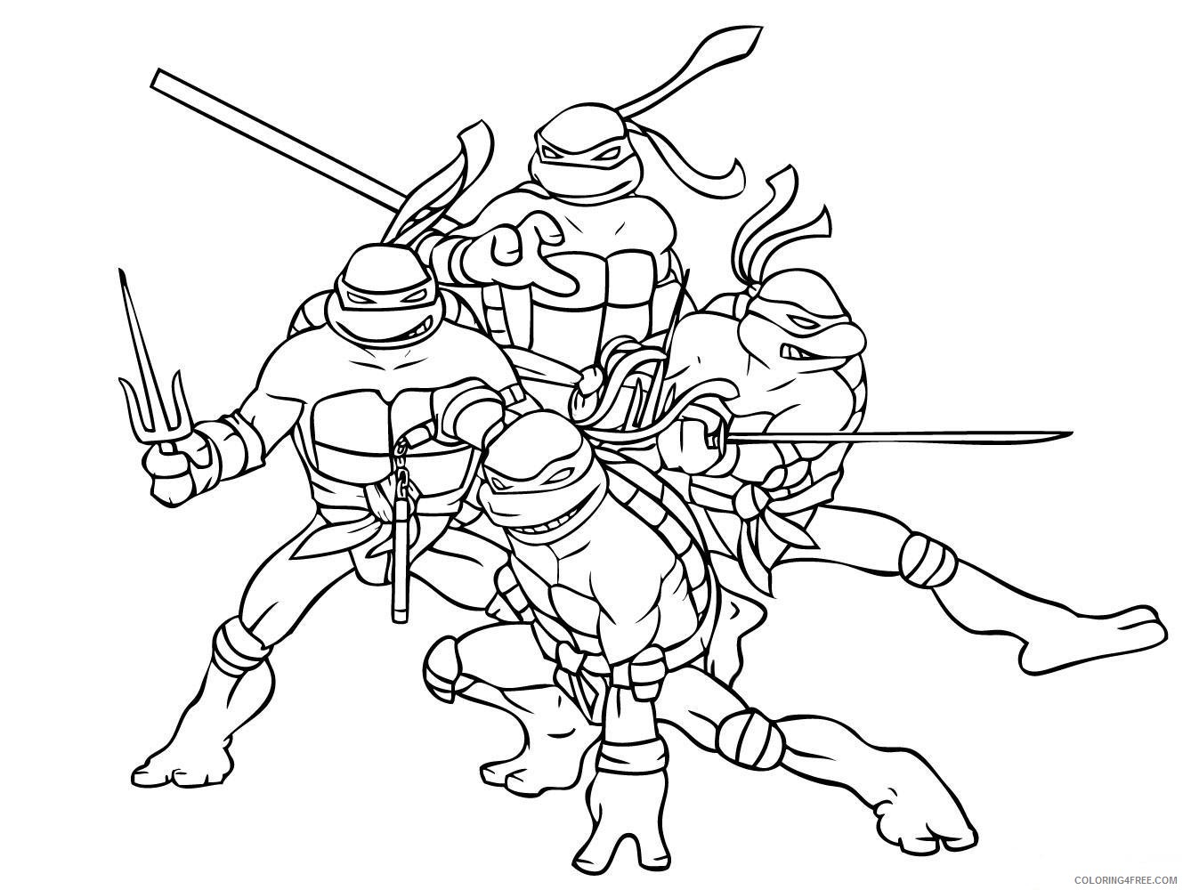 all ninja turtle coloring pages to print Coloring4free