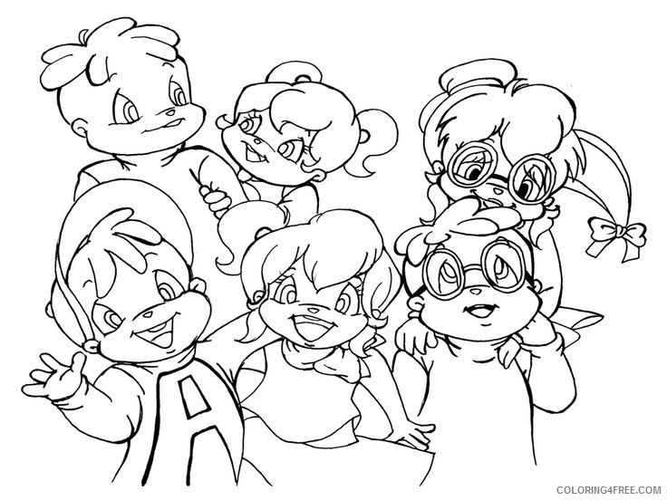 alvin and the chipmunks coloring pages and friends Coloring4free