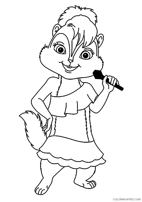 alvin and the chipmunks coloring pages brittany singing Coloring4free