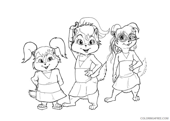 alvin and the chipmunks coloring pages chipettes Coloring4free