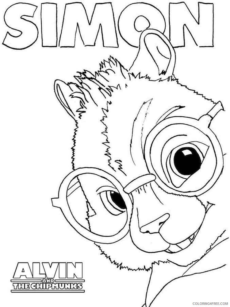 alvin and the chipmunks coloring pages simon Coloring4free