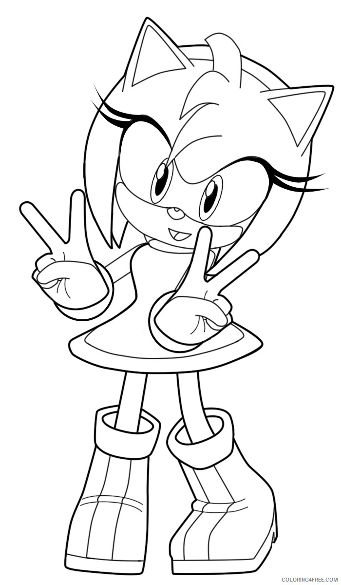 amy rose sonic coloring pages Coloring4free