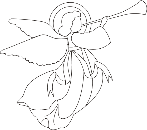 angel coloring pages blowing trumpet Coloring4free