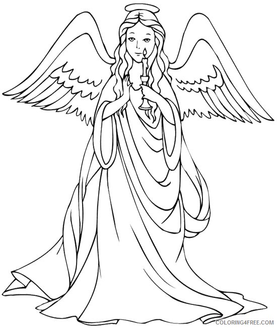 angel coloring pages bring a candle Coloring4free