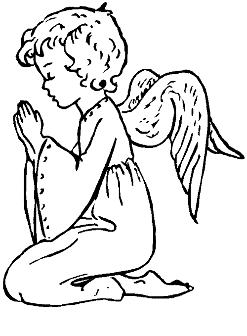 angel coloring pages praying to god Coloring4free