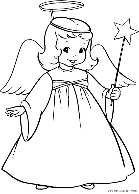 angel coloring pages with magic stick Coloring4free