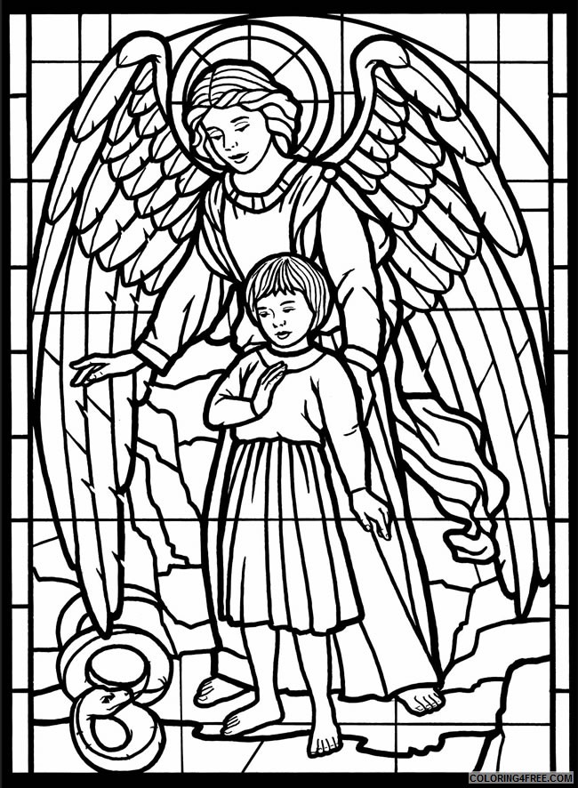 angel stained glass coloring pages Coloring4free