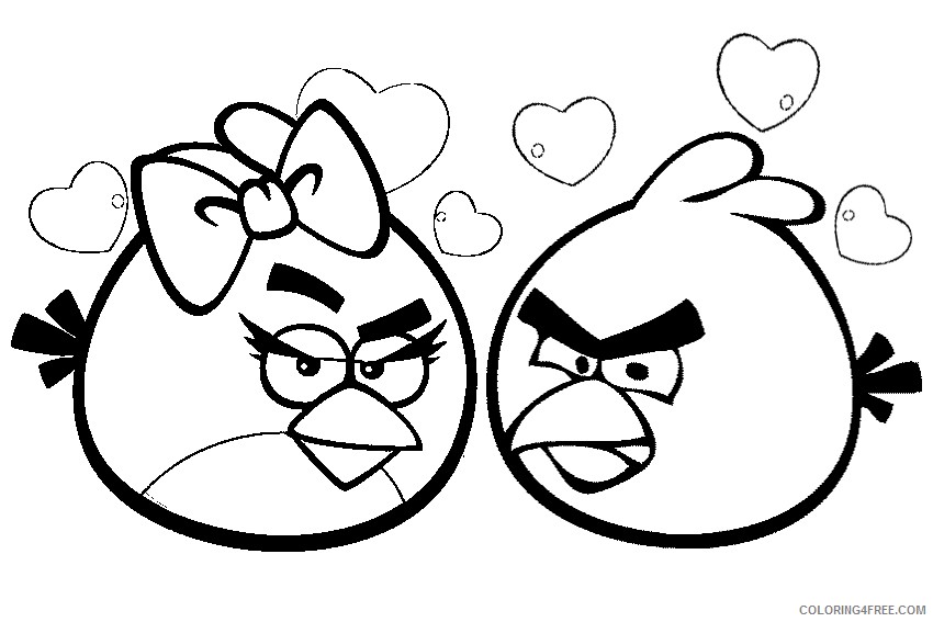 angry birds coloring pages couple in love Coloring4free