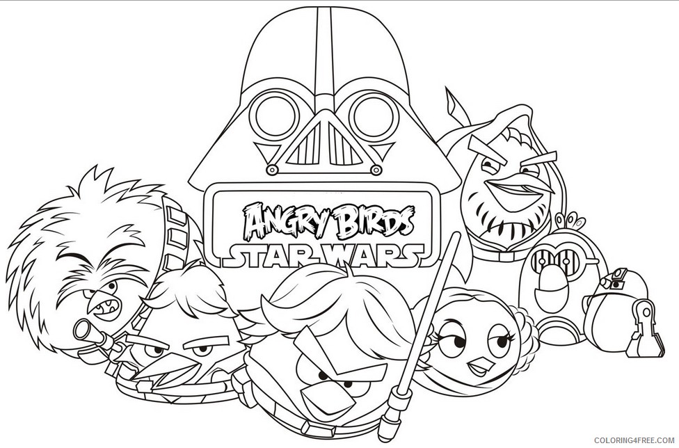 angry birds coloring pages star wars Coloring4free