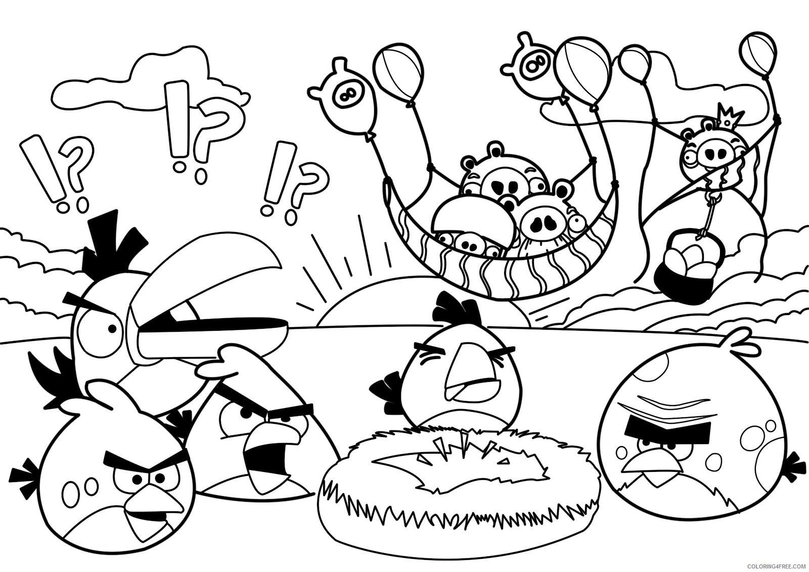 angry birds coloring pages to print Coloring4free