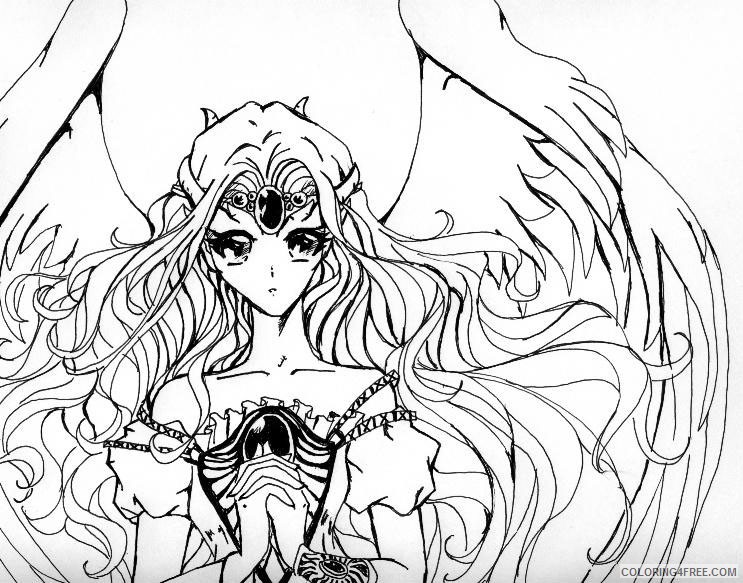 anime coloring pages fallen angel Coloring4free