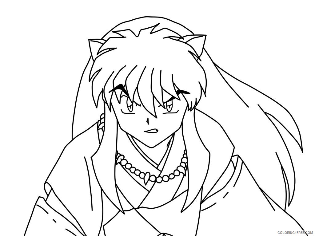 anime coloring pages inuyasha Coloring4free