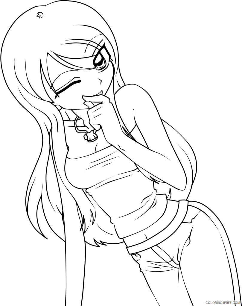 anime girl coloring pages for teenagers Coloring4free