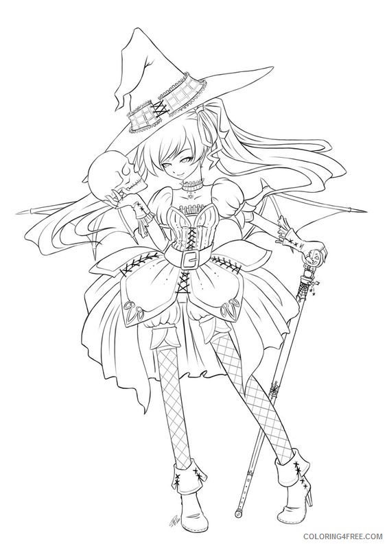 anime witch coloring pages Coloring4free