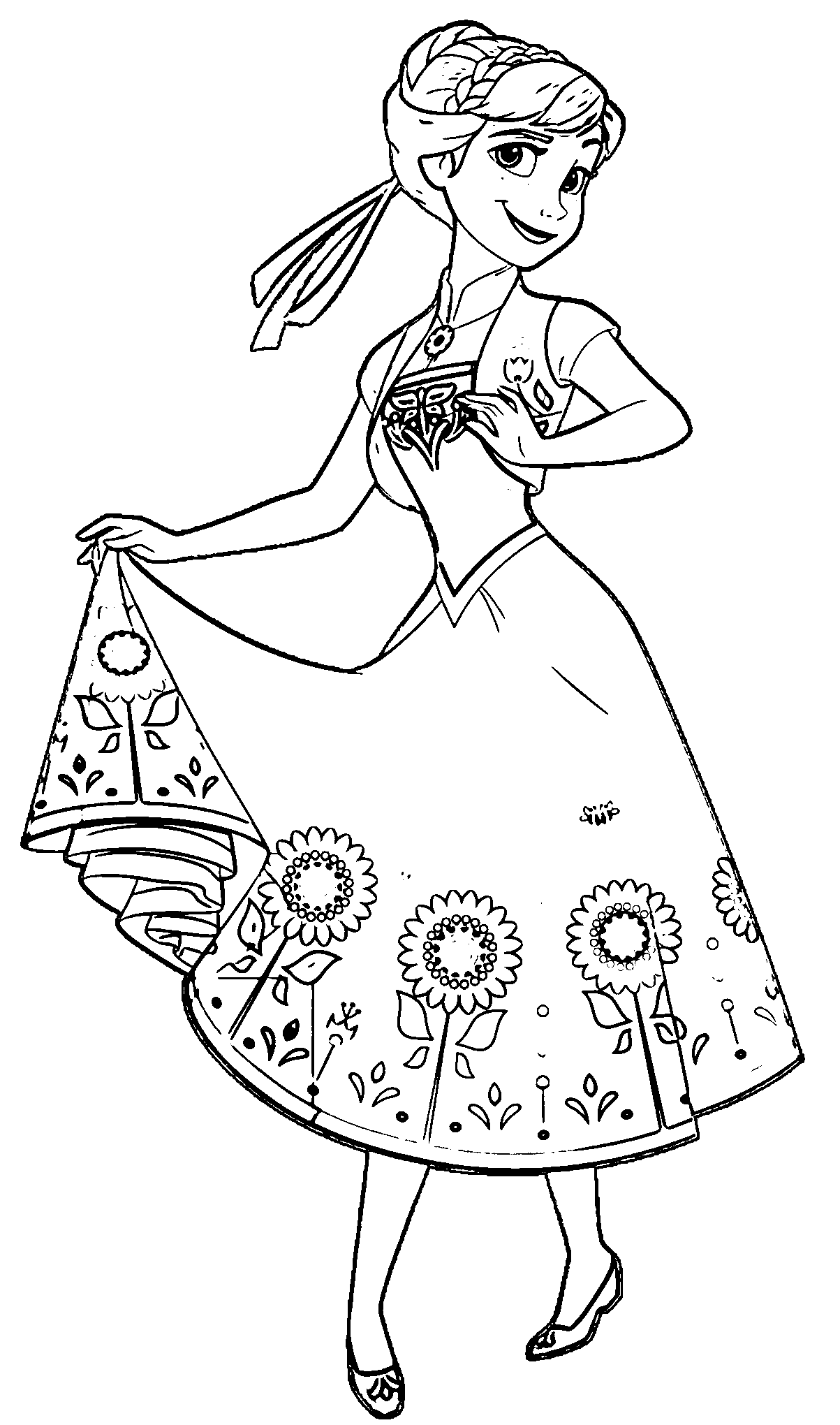 anna coloring pages frozen fever Coloring4free