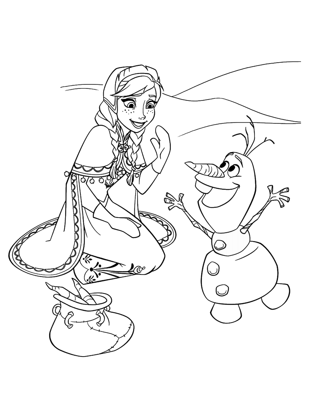 anna coloring pages with olaf Coloring4free