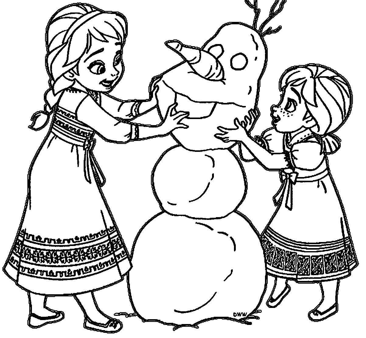 anna coloring pages young Coloring4free
