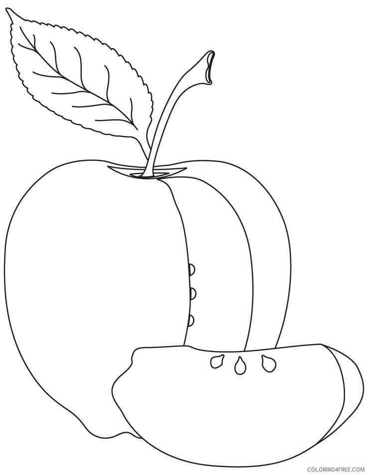 apple coloring pages slice Coloring4free