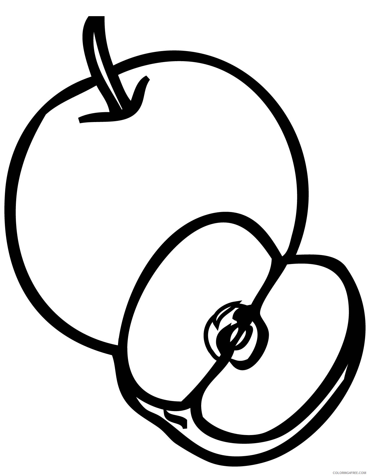 apple cut coloring pages Coloring4free