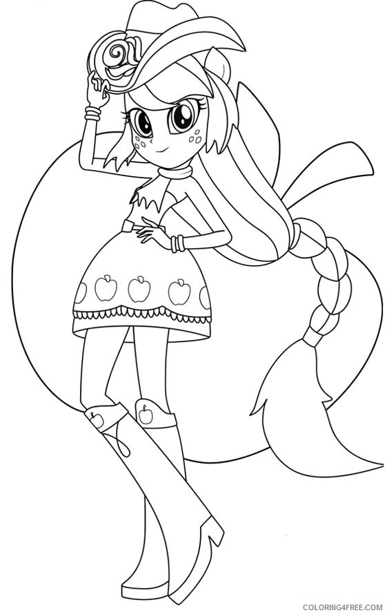 applejack equestria girls coloring pages Coloring4free