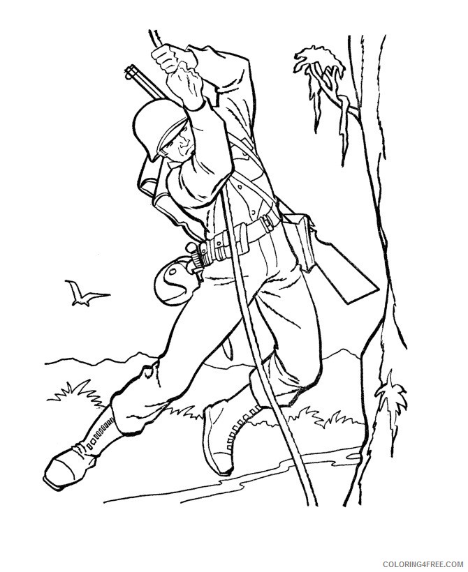 army coloring pages soldier rappelling Coloring4free